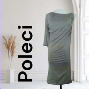 VTG 90's POLECI SILVER  METALLIC MINI DRESS SMALL WOMENS SMALL NWT